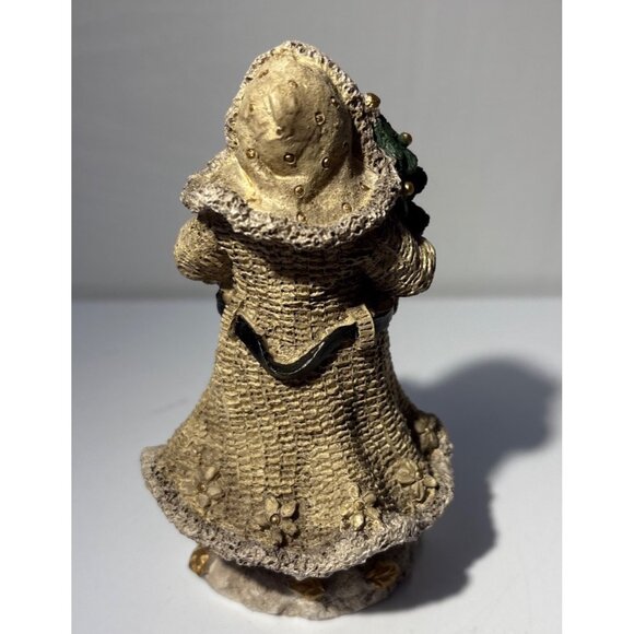 Abbott Collection Santa Claus Figurine Old World Santa Holding Tree & Bell Gold - Picture 4 of 8